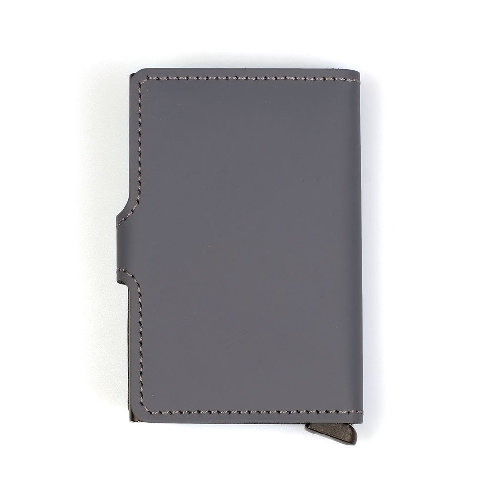 SECRID - Secrid Men's Mini wallet Genuine Matte Leather With RFID Safe Card Case for max 12 cards (Grey Black)