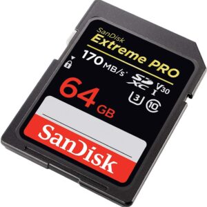 SanDisk 64GB Extreme Pro Memory Card works with Olympus TG-5 Waterproof, E-M10 Mark II, E-M1, STYLUS Tough TG-4, TG-870 Digital DSLR Camera SDXC 4K V30 UHS-I with Everything But Stromboli Combo Reader