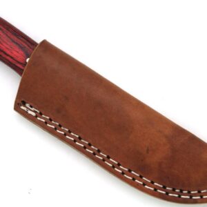 Wild Turkey Handmade Full Tang Real File Hunting Knife w/Leather Sheath Outdoors Hunting Camping Fishing Outdoors (SM-25)