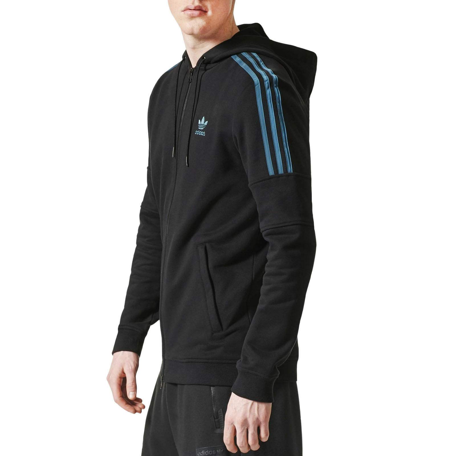 adidas Men's Ornamental Block Full-Zip Hoodie Small Black