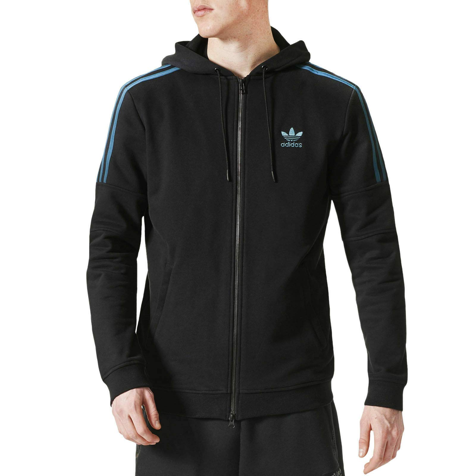 adidas Men's Ornamental Block Full-Zip Hoodie Small Black