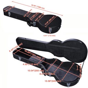 AW Electric Guitar Hard Case for LP Les Paul Style Electric Guitar Wooden Hard Shell Lockable Black