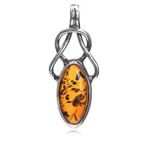 ian and valeri co. amber sterling silver celtic pendant