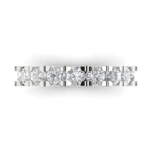 1.53 ct round cut clear simulated diamond 14k white gold stackable wedding engagement designer anniversary ring band sz 9.5