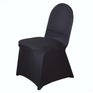 TABLECLOTHSFACTORY Black Spandex Chair Cover for Wedding Event Party