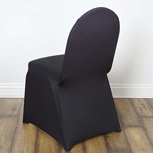 TABLECLOTHSFACTORY Black Spandex Chair Cover for Wedding Event Party