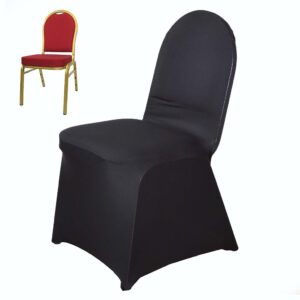 TABLECLOTHSFACTORY Black Spandex Chair Cover for Wedding Event Party