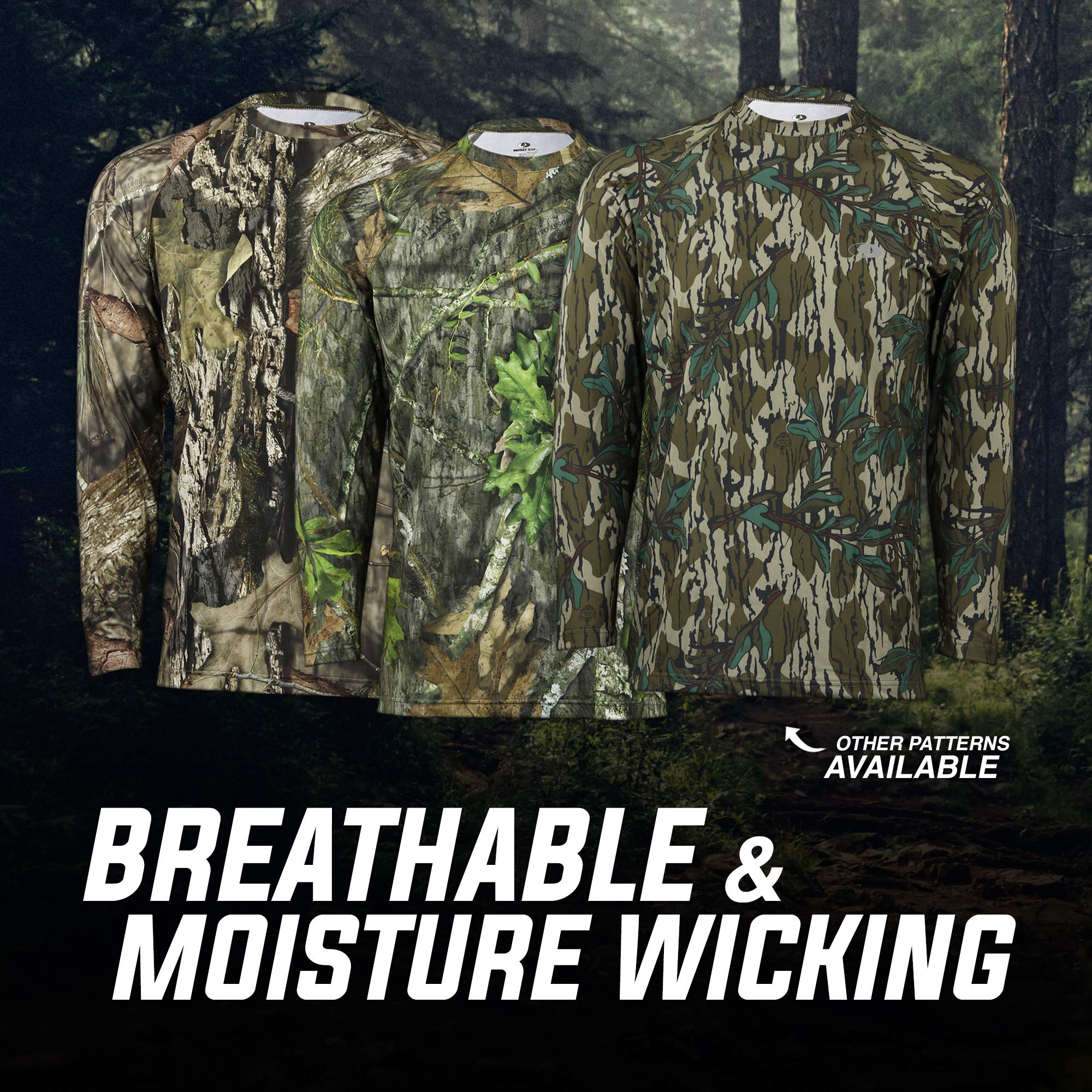 Mossy Oak Men's Standard Hunting Shirt Camo Clothes Long Sleeve, Greenleaf, 2X