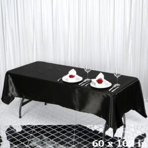 tableclothsfactory black 60x102 rectangle satin tablecloth