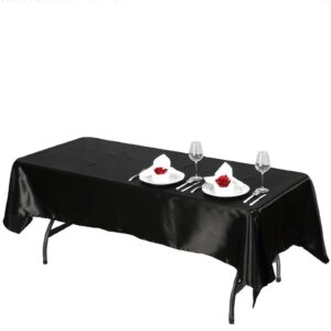 TABLECLOTHSFACTORY Black 60x102 Rectangle Satin Tablecloth