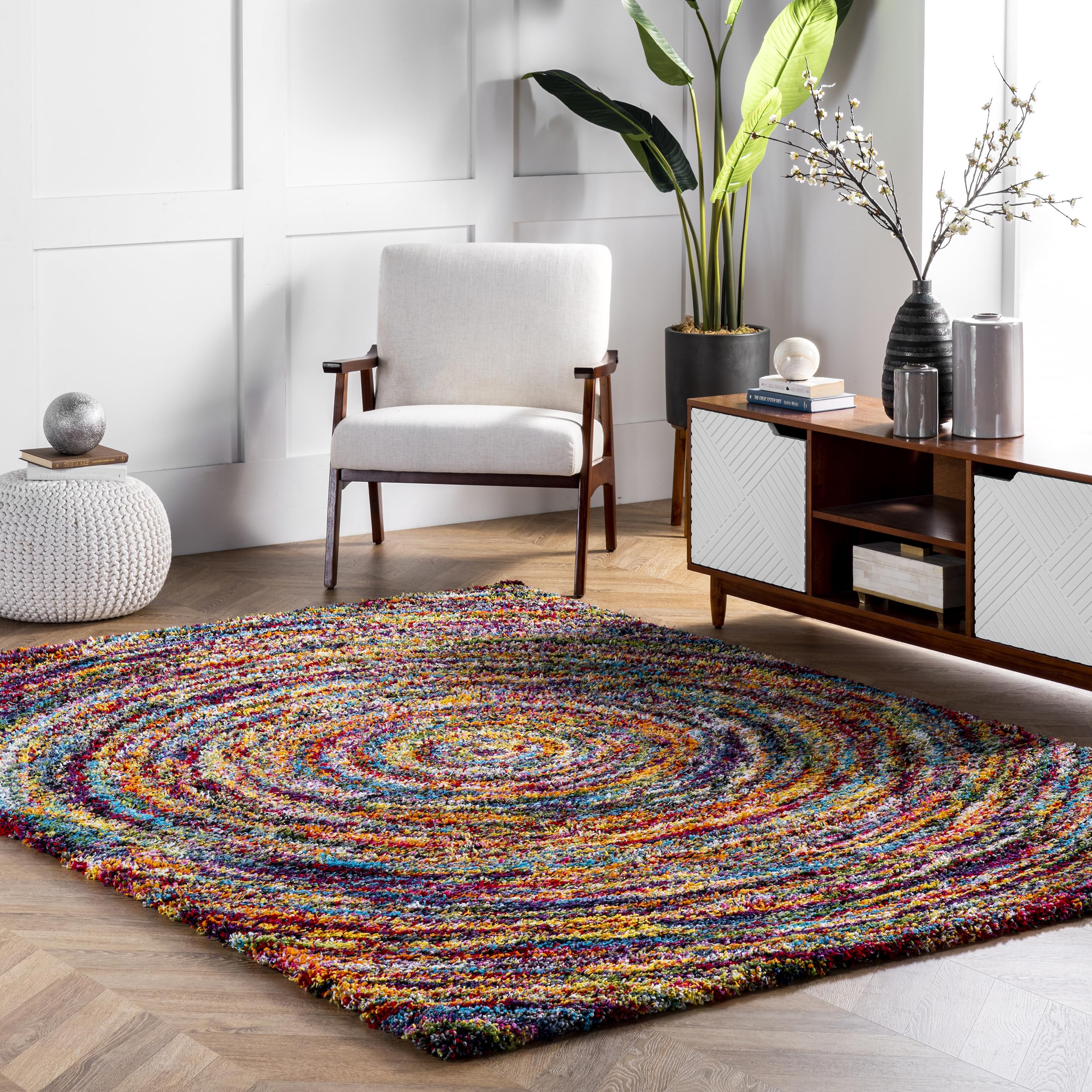 nuLOOM Ardelle Swirl Shaggy Accent Rug, 3x5, Multi