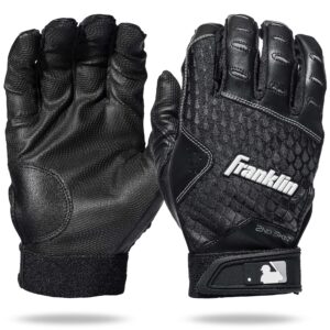 franklin sports mlb batting gloves - 2nd skinz batting gloves - adult baseball batting gloves - adult s black batting gloves for hitting - adult small