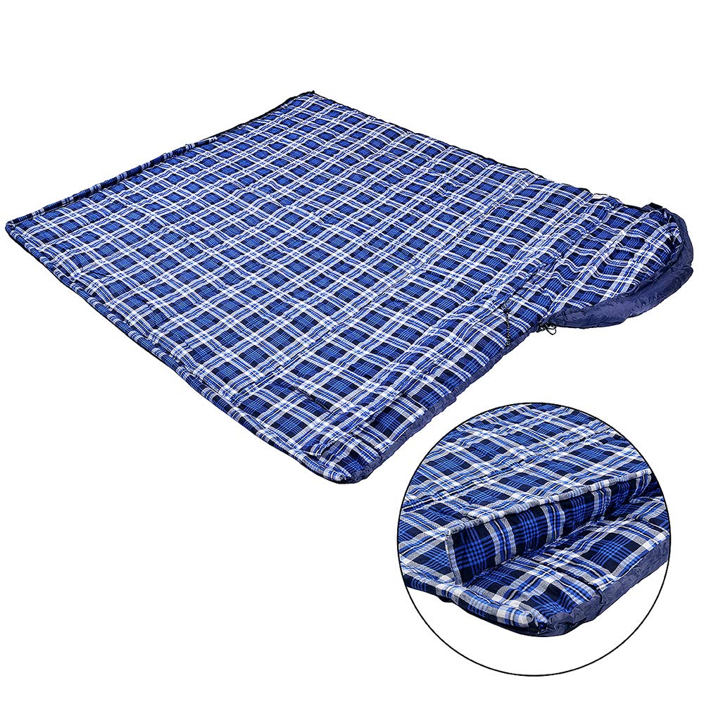 AGEMORE Cotton Flannel Sleeping Bag XL for Camping, Envelope Sleeping Bags for Adults 91"X35", Great for 3-4 Season Traveling, Hiking & Outdoor Activities, Waterproof Comfort with Compression Sack