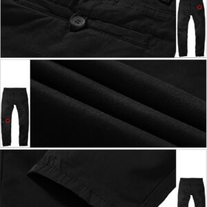 Match Men's Fit Tapered Stretchy Casual Pants (30W x 31L, 8103 Black)