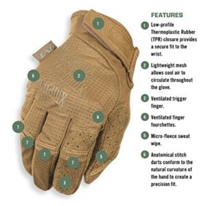 Mechanix Wear: Tactical Specialty Vent Tactical Gloves, Touch Capable, High Dexterity, Gloves for Airsoft, Paintball, and Field Work, Work Gloves for Men (Brown, Large)