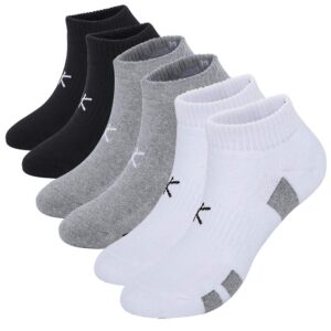 kony women's 6 pairs thick cotton cushioned low cut ankle athletic socks air-cross mesh no show running socks size 6-9 (assort - 6 pairs)