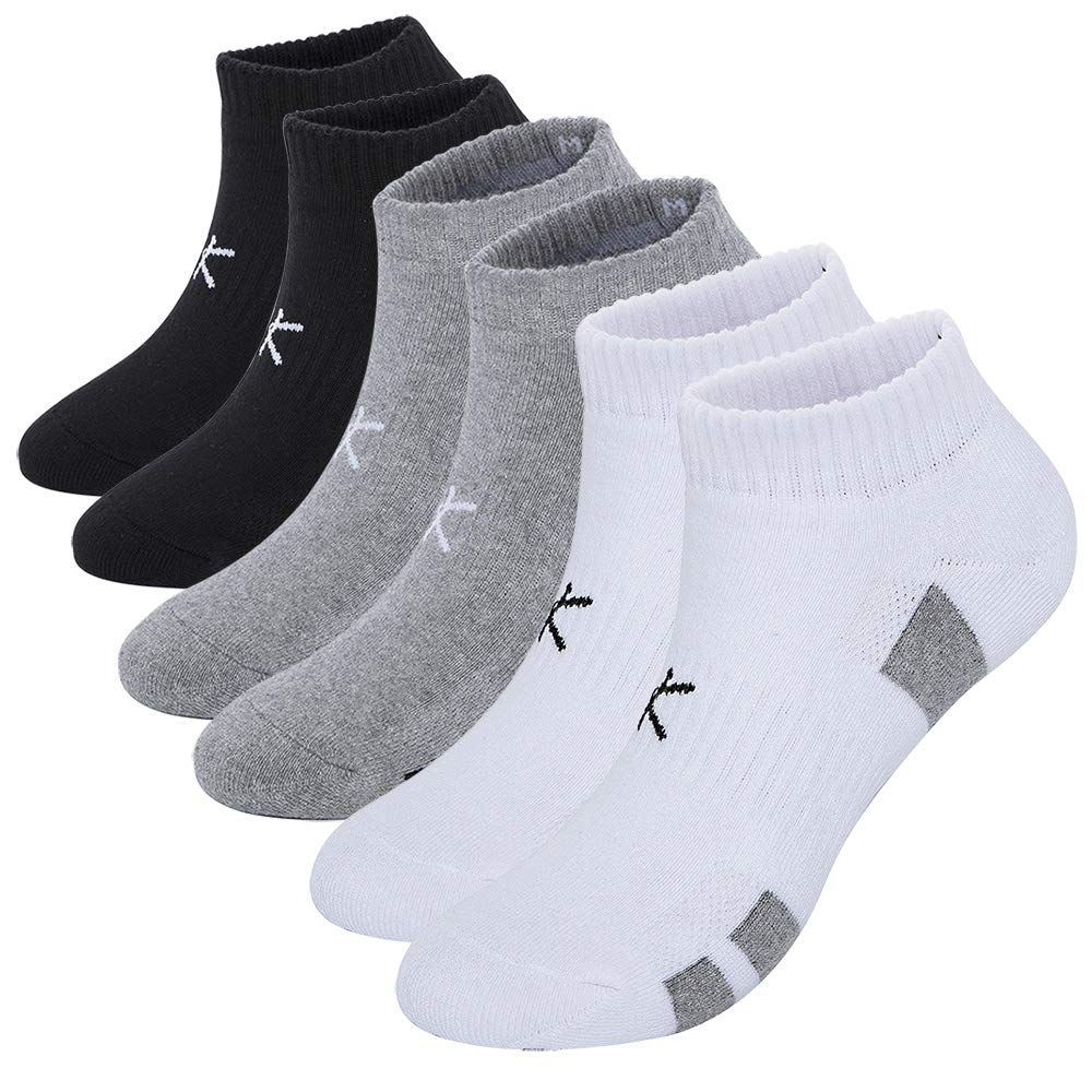 KONY Women's 6 Pairs Thick Cotton Cushioned Low Cut Ankle Athletic Socks Air-cross Mesh No Show Running Socks Size 6-9 (Assort - 6 Pairs)