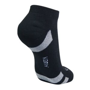 KONY Women's 6 Pairs Thick Cotton Cushioned Low Cut Ankle Black Athletic Socks Mesh No Show Running Socks Size 6-9 (Black - 6 Pairs)