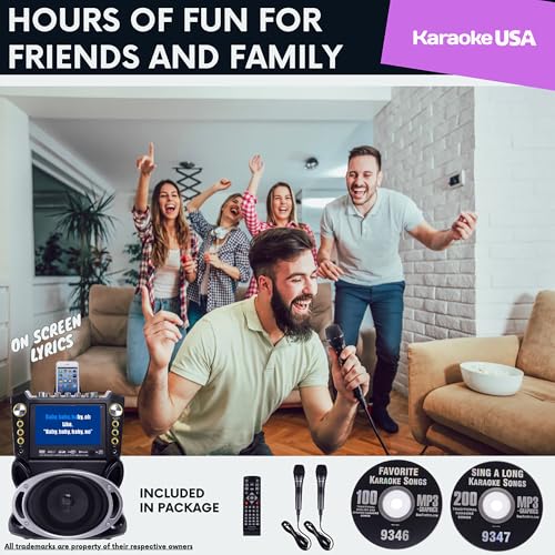 Karaoke USA Karaoke System - Portable, Black (GF844)