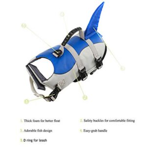 Xiaoyu Dog Life Jacket, Adjustable Pet Life Preserver Safety Dog Swimming Pool Vest, Novice Swimmer Life Jacket for Pets, Water Safety at The Pool, Beach, Boating, Blue, L