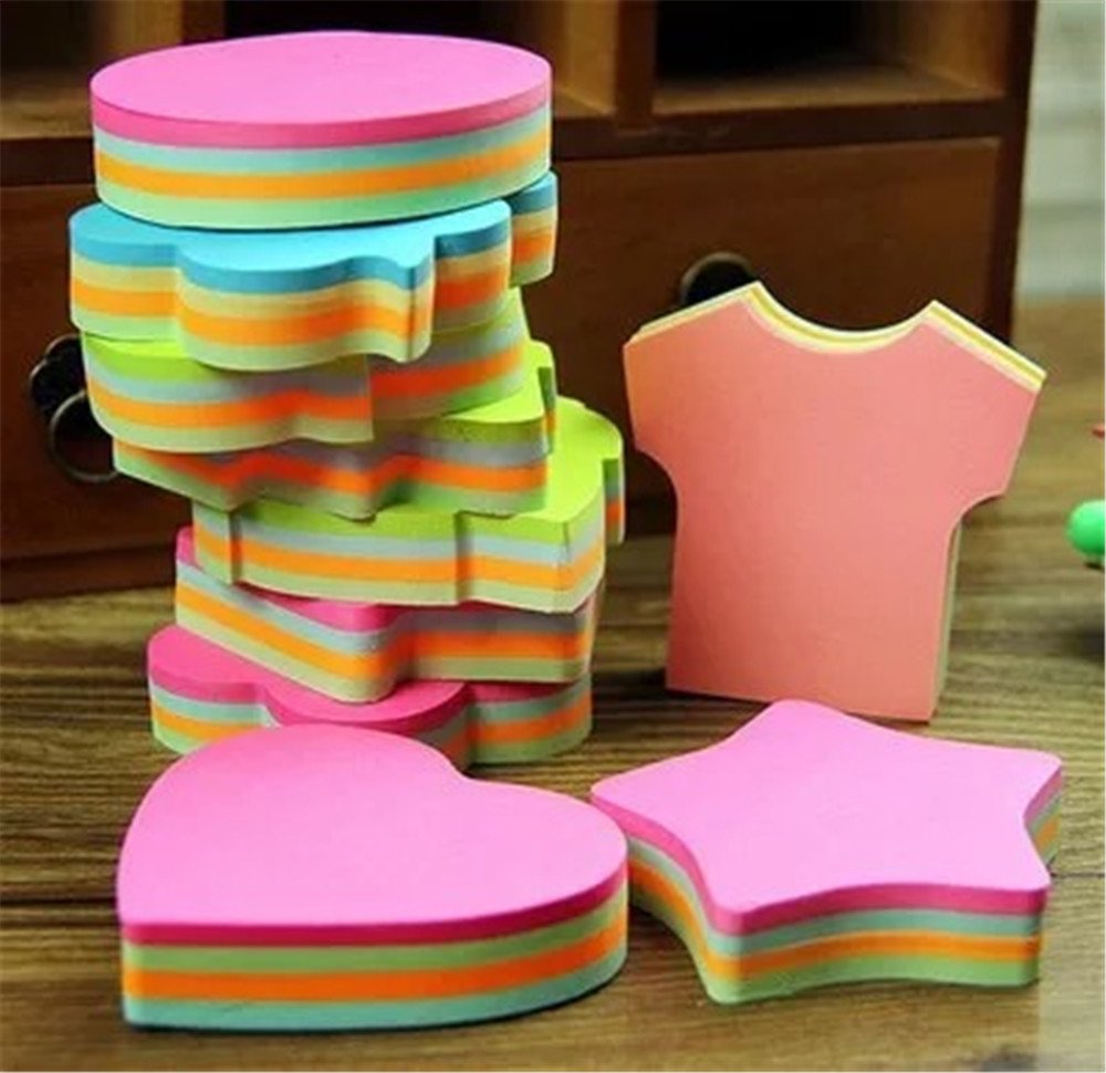 Colorful Sticky Notes in 10 Different Shapes, Separate Packing,Bundle Pack - 10 Pads 100 Sheets Per Pads (1000 Sheets!)