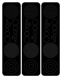 perfect strike archery circles and dots decals for scope lenses. great for practice or competition. perfect strike adhesive backed vinyl decals. (black)