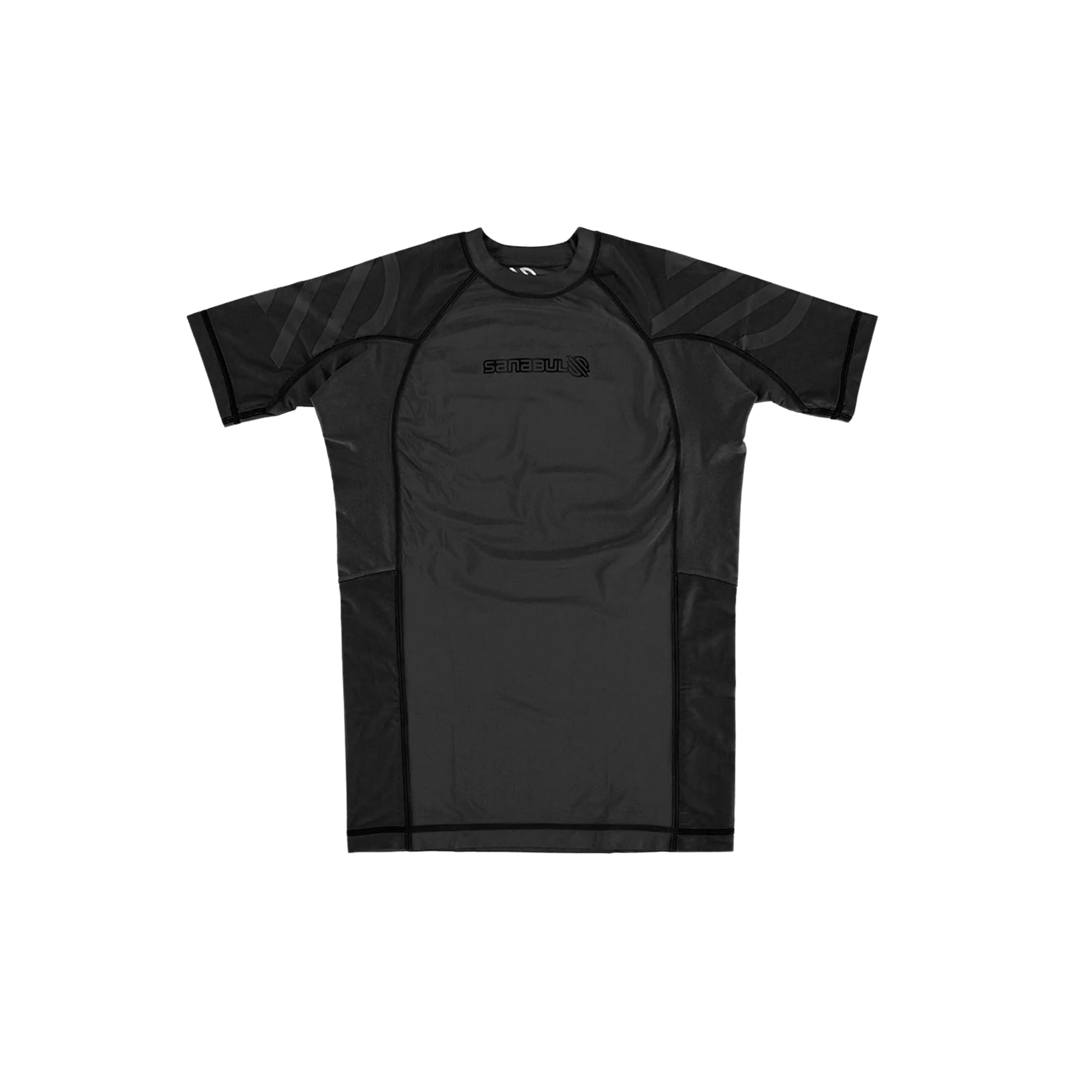 Sanabul Essentials Short Sleeve Compression Shirt for Men | Jiu Jitsu BJJ T Shirt (Large, All Black)