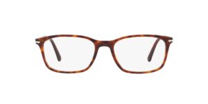 persol po3189v rectangular prescription eyewear frames, havana/demo lens, 53 mm