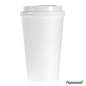 Tezzorio (200 Count) 20 oz White Paper Hot Cups, Disposable Coffee Cups, Hot Drink Paper Cups for Latte, Cappuccino, Tea, Chocolate