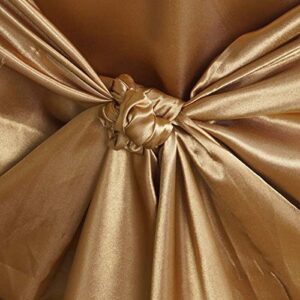 TABLECLOTHSFACTORY Gold Universal Satin Chair Covers