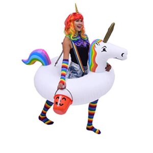 GoFloats Unicorn Costume Tube - Giant Inflatable Unicorn with Suspenders