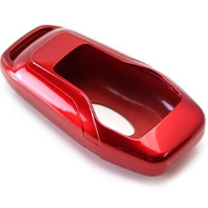 iJDMTOY Glossy Metallic Red Exact Fit Key Fob Shell Cover Compatible with Ford or Lincoln 4/5-Button Intelligent Access Key