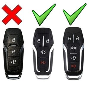 iJDMTOY Glossy Metallic Red Exact Fit Key Fob Shell Cover Compatible with Ford or Lincoln 4/5-Button Intelligent Access Key