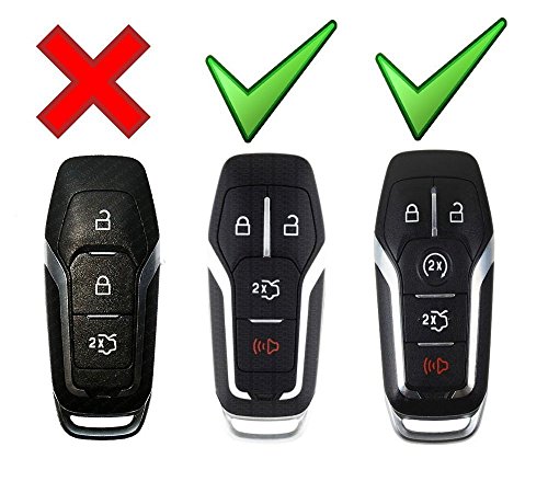 iJDMTOY Glossy Metallic Red Exact Fit Key Fob Shell Cover Compatible with Ford or Lincoln 4/5-Button Intelligent Access Key