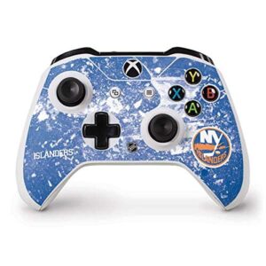 skinit decal gaming skin compatible with xbox one s controller - officially licensed nhl new york islanders frozen design