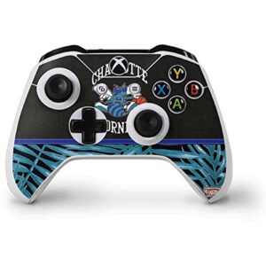 skinit decal gaming skin compatible with xbox one s controller - officially licensed nba charlotte hornets retro palms design