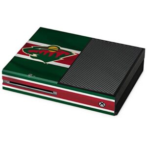 skinit decal gaming skin compatible with xbox one console - officially licensed nhl minnesota wild jersey design