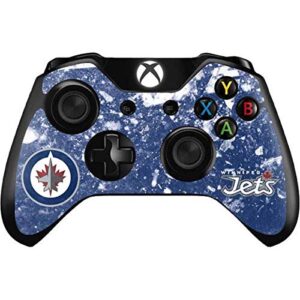 skinit decal gaming skin compatible with xbox one controller - officially licensed nhl winnipeg jets frozen design