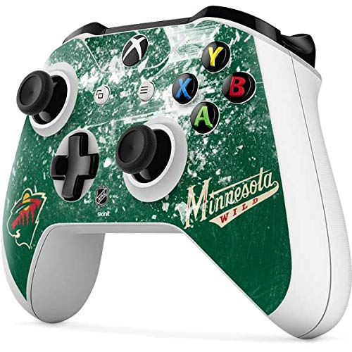 Skinit Decal Gaming Skin compatible with Xbox One S Controller - Officially Licensed NHL Minnesota Wild Frozen Design