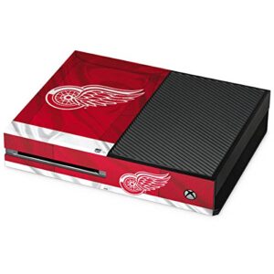 skinit decal gaming skin compatible with xbox one console - officially licensed nhl detroit red wings home jersey design