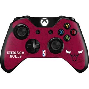 skinit decal gaming skin compatible with xbox one controller - officially licensed nba chicago bulls red distressed design