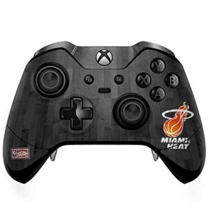 skinit decal gaming skin compatible with xbox one elite controller - officially licensed nba miami heat hardwood classics design