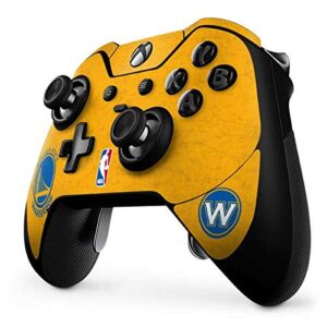 Skinit Decal Gaming Skin compatible with Xbox One Elite Controller - Officially Licensed NBA Golden State Warriors Distressed Design