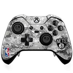 Skinit Decal Gaming Skin Compatible with Xbox One Elite Controller - Officially Licensed NBA Brooklyn Nets Digi Camo Design