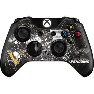 skinit decal gaming skin compatible with xbox one controller - officially licensed nhl pittsburgh penguins frozen design