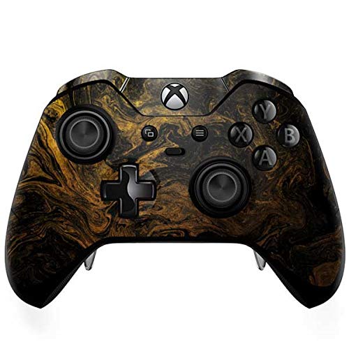 Skinit Decal Gaming Skin Compatible with Xbox One Elite Controller - Originally Designed Gold and Black Marble Design