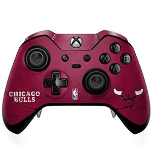 skinit decal gaming skin compatible with xbox one elite controller - officially licensed nba chicago bulls red distressed design