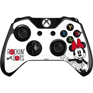 skinit decal gaming skin compatible with xbox one controller - officially licensed disney minnie mouse rockin my dots design