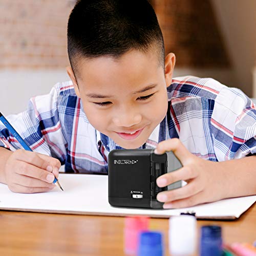 Electric Pencil Sharpener - Includes Drawing Tutorials Online Library. Portable Heavy Duty Multi Powered AC Plug in and Battery Operated. for Artist, Art Classroom, Office, Small Kids