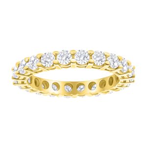 2 carat (ctw) 14k yellow gold round diamond ladies eternity wedding anniversary stackable ring band value collection